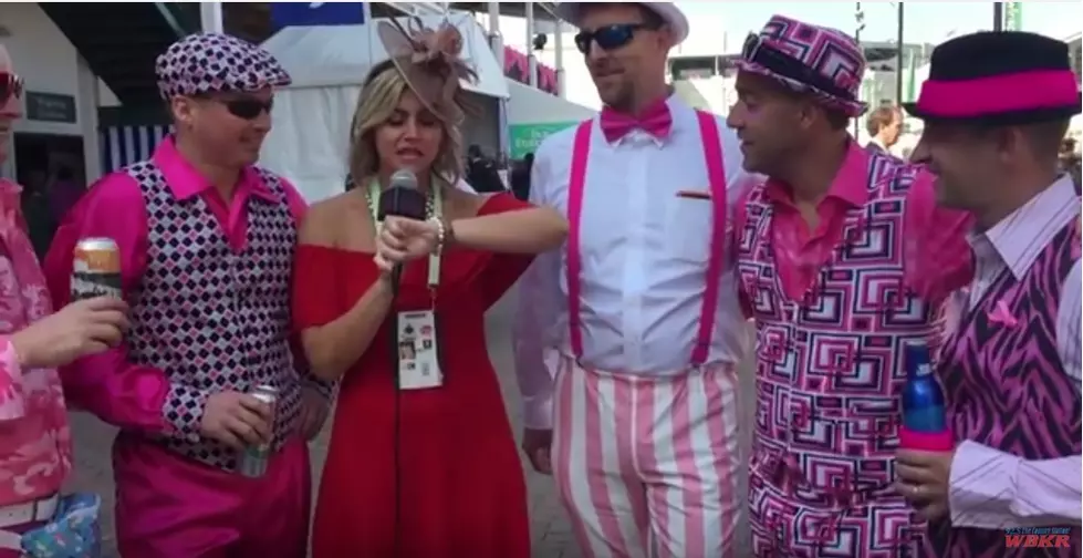 Kentucky Oaks: Men In Pink [VIDEO]