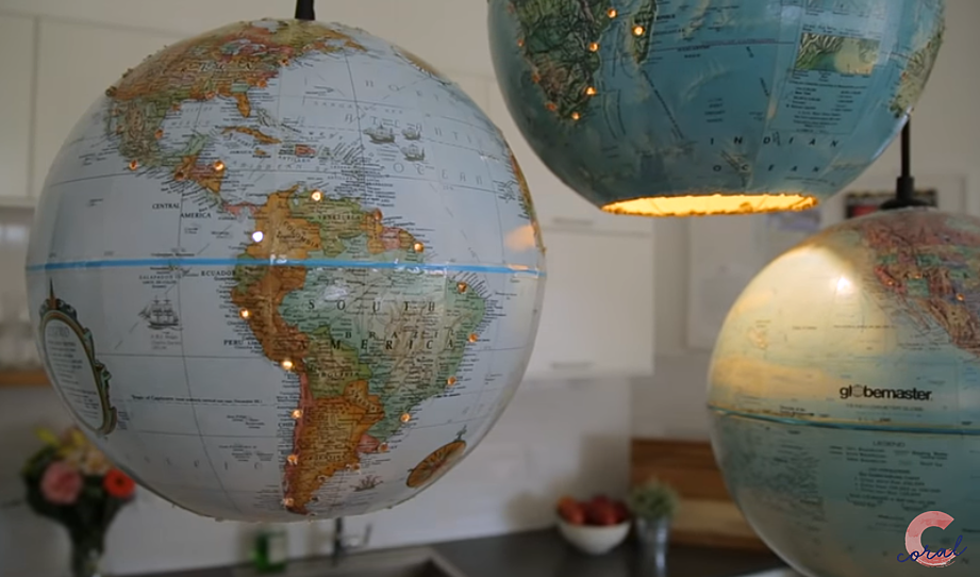 How to Turn Your Vintage Globe Into A Pendant Light [VIDEO]