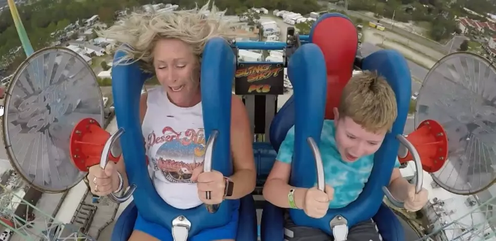 Owensboro Mother/Son Reaction To PCB Sling Shot Ride HILARIOUS (VIDEO)