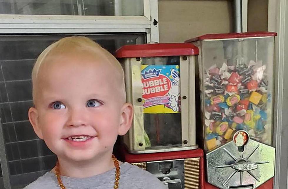 Muhlenberg County, KY 2-Year-Old Raising Money for Charity with Vintage Gumball Machine