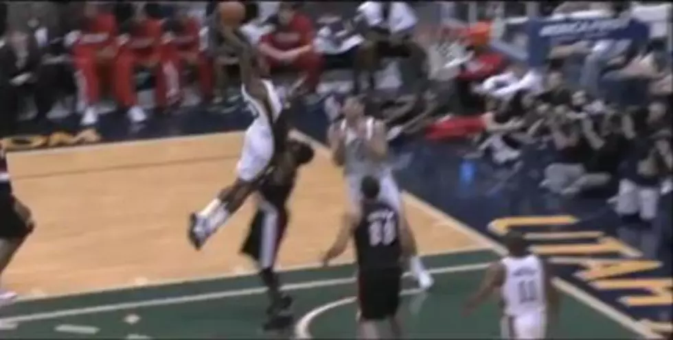 Utah Jazz Jeremy Evans Dunks On Portlands Gerald Wallace, Called For Foul [VIDEO]