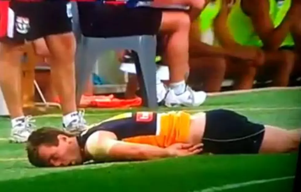 Australian Rules Football Player Knocked Out By Ball [VIDEO]