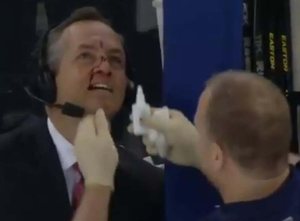 New York Rangers Reporter Takes Puck To Face, Keeps Working [VIDEO]