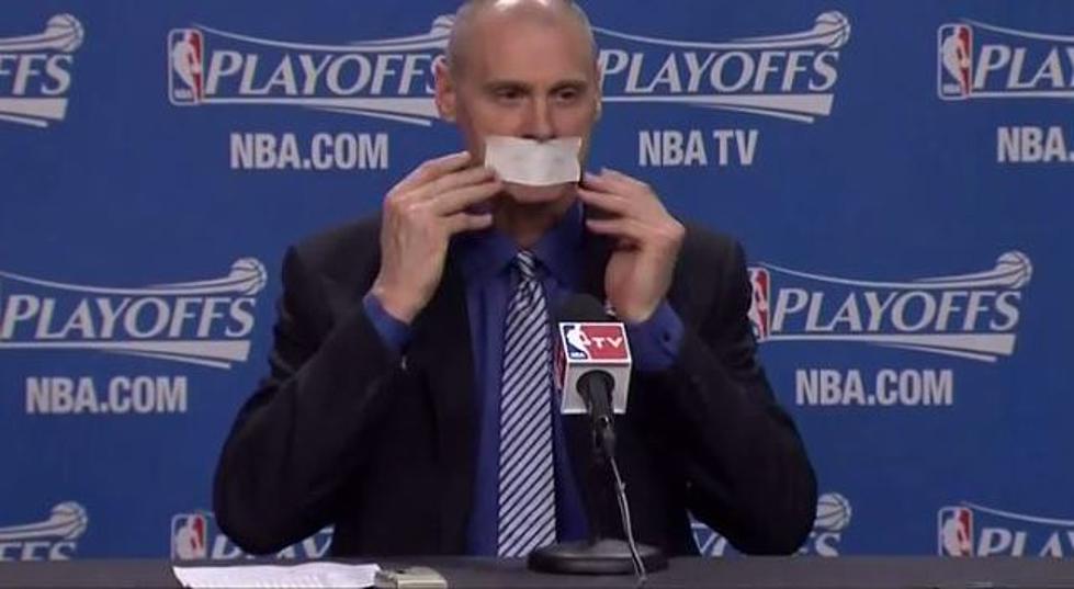 Rick Carlisle Places Tape Over Mouth When Asked About Officiating [VIDEO]