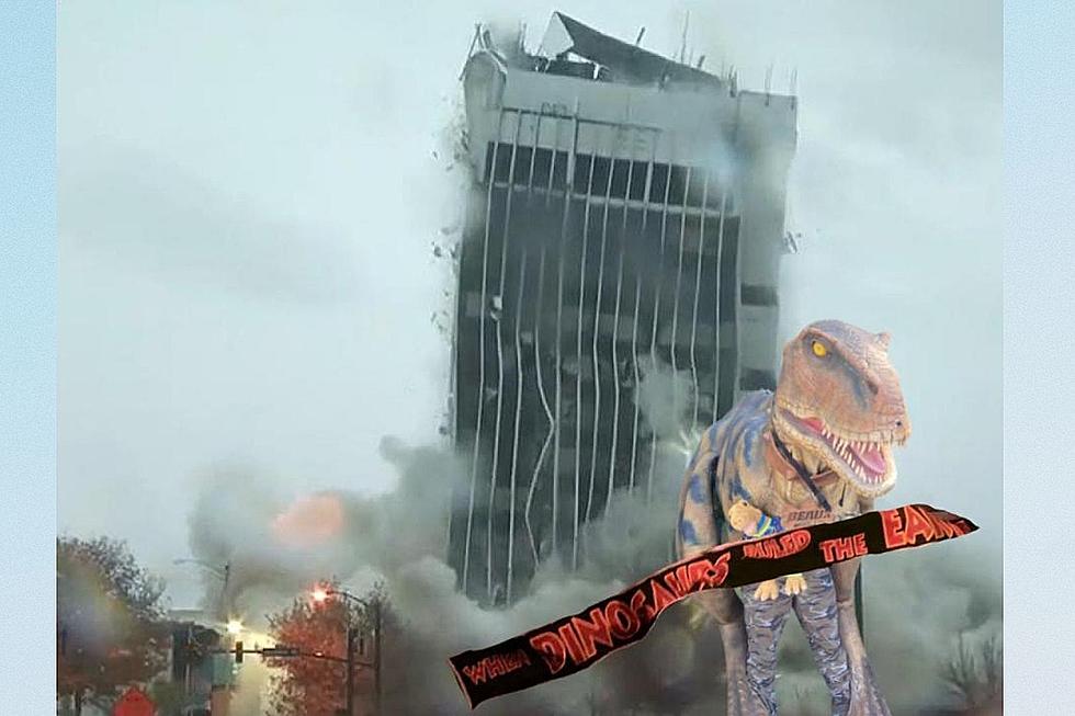 Beaux The T Rex Responds to Viral Meme Showing Destruction of Downtown Evansville