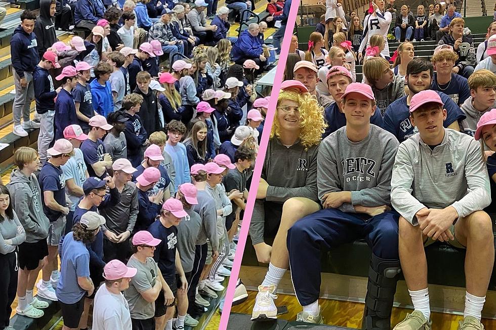 Why Did These Evansville Reitz Students Wear Pink Hats to Sectional Basketball Game?