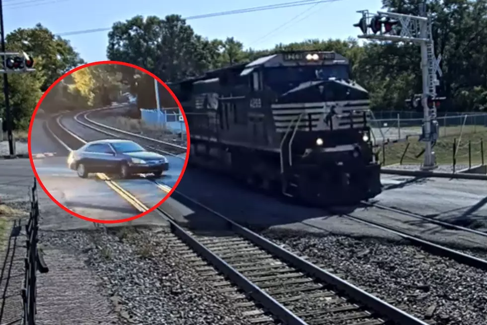 Princeton Train Depot Captures Dramatic Video: Car Misses Train