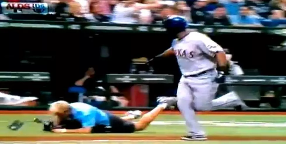TBS Cameraman Falls Down at Rangers Rays Game [VIDEO]