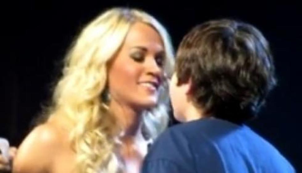 12 Year Old Casanova Laying Down “Lip To Lip” Kiss On Carrie Underwood [VIDEO]