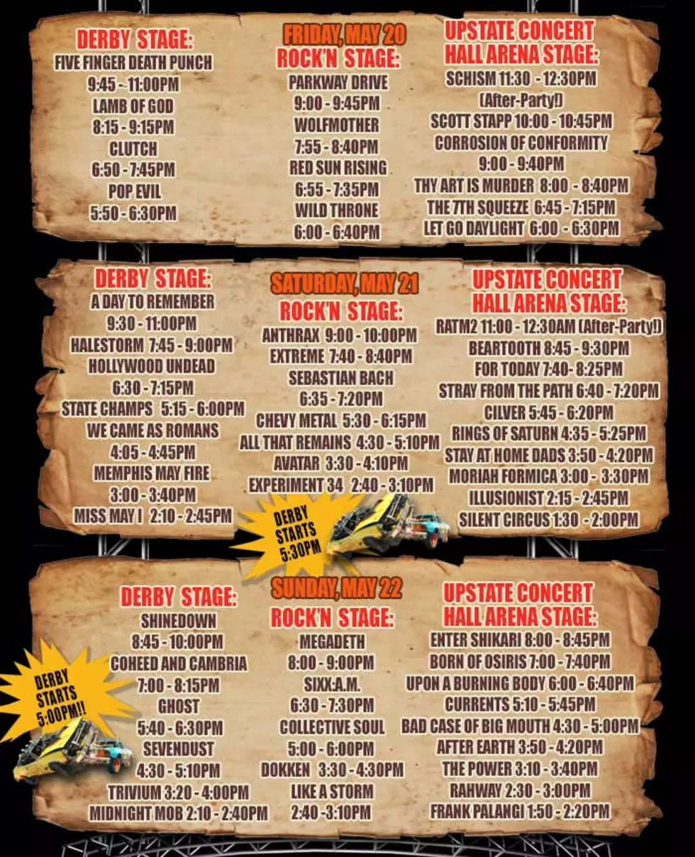 Set Times Announced For Rock&#8217;N Derby