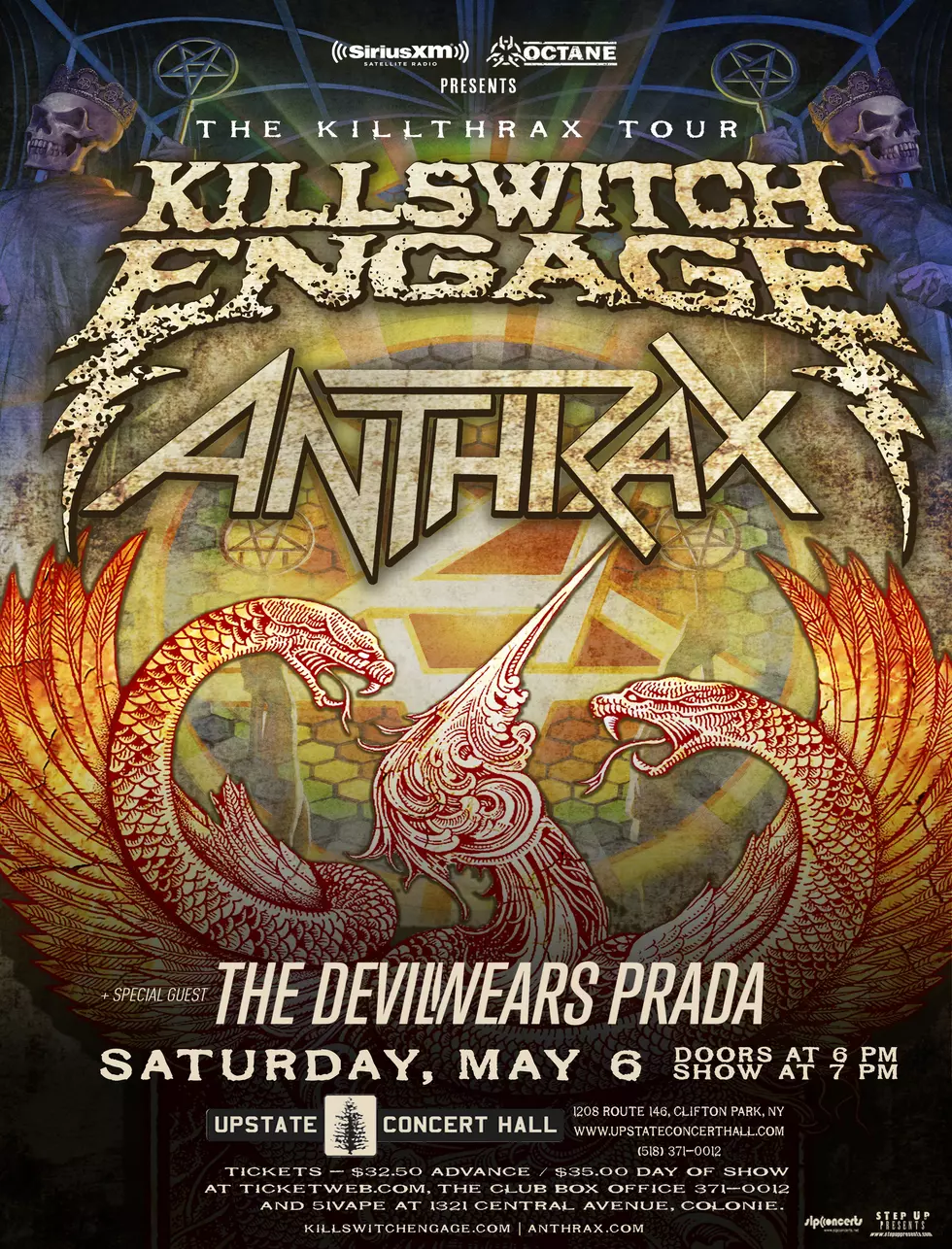 Q103 Welcomes Killswitch Engage and Anthrax to Upstate Concert Hall