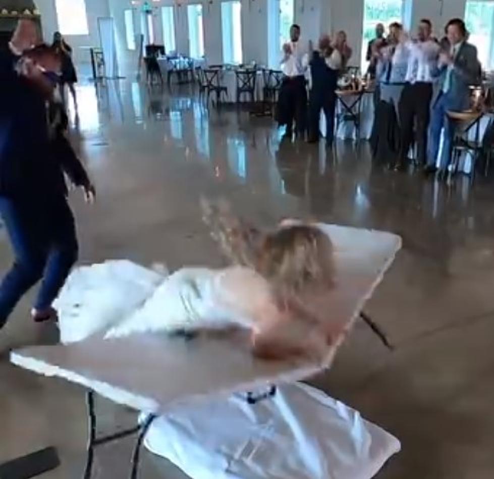 Bride/Buffalo Bills Fan Jumps Through Table At Her Wedding