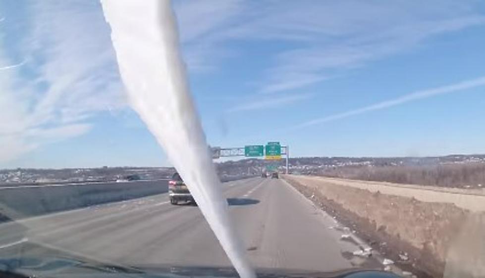 Ice From Passing Car Smashes Windshield on I-90 [VIDEO]