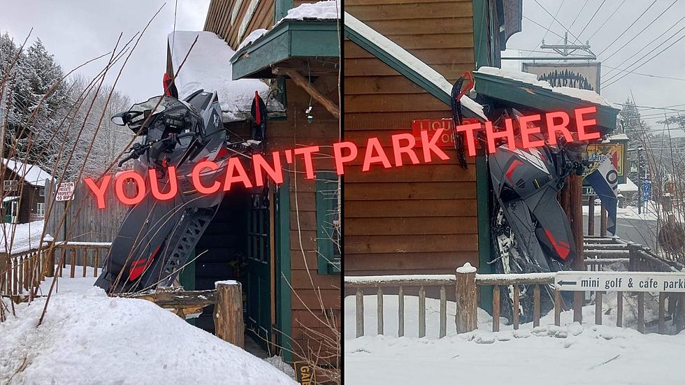 Snowmobiler Crashes Into A Café In the Adirondacks, New York 