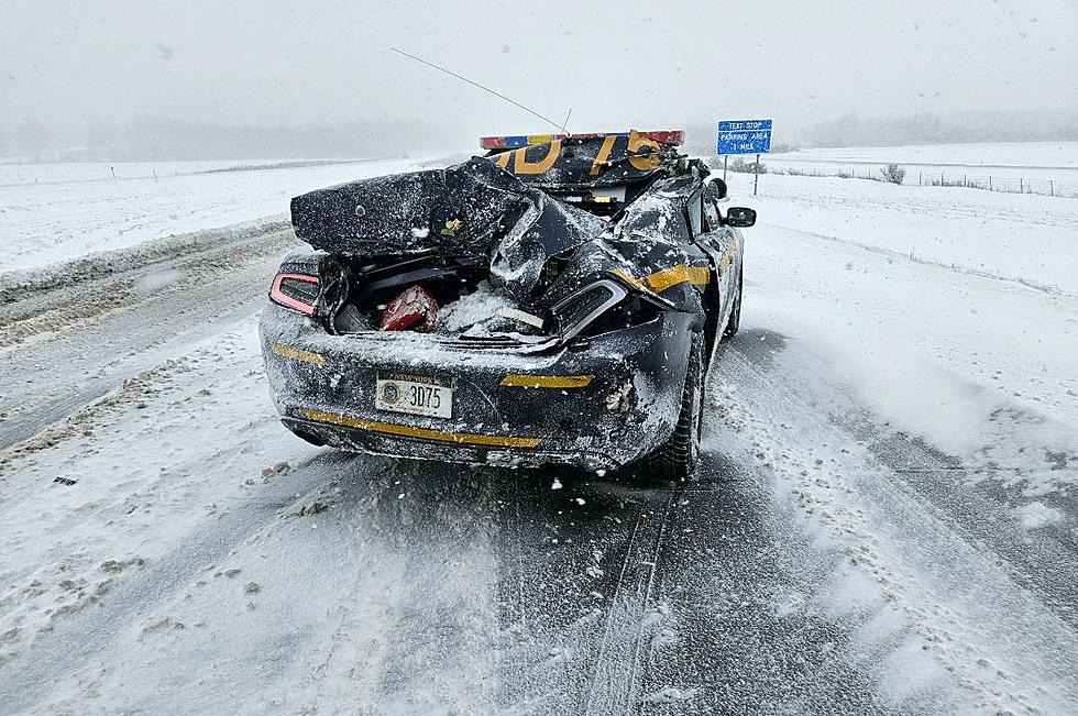 This New York State Police Cruiser Was Smashed By Tractor-Trailer Due to Recent Snow Conditions