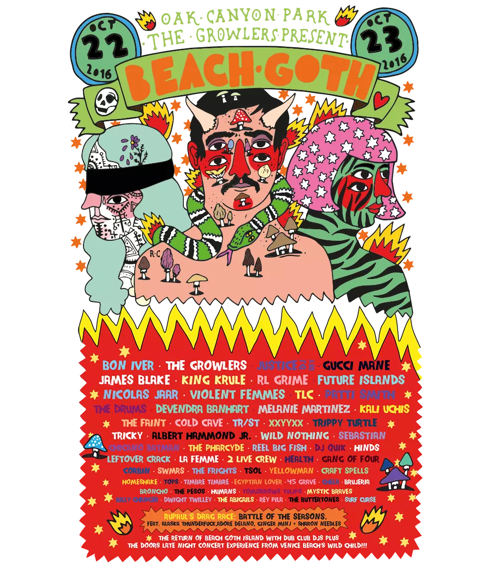 THE GROWLERS ANNOUNCE 5TH ANNUAL BEACH GOTH FESTIVAL with Justice, RL Grime, and More