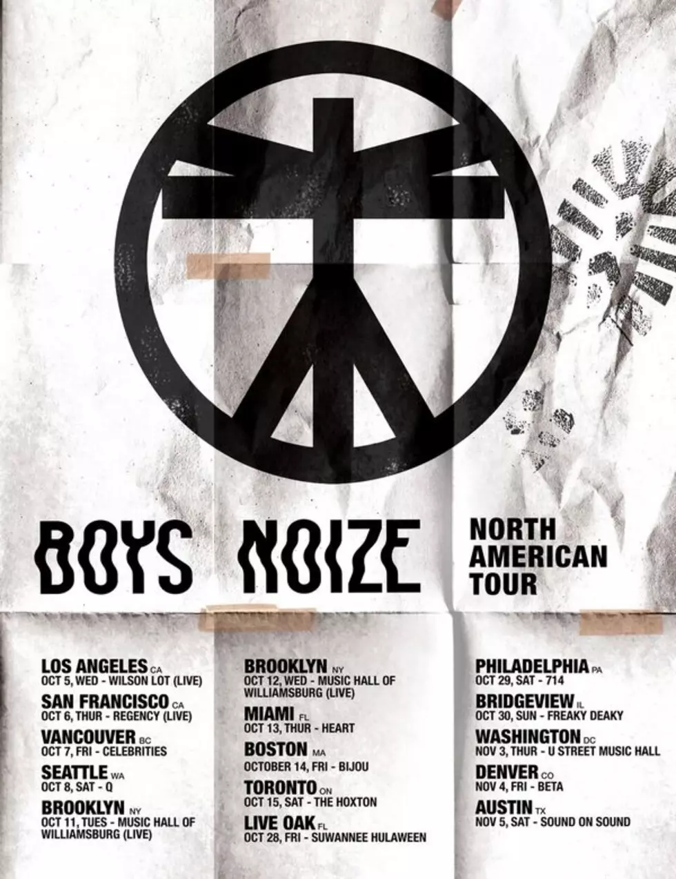 BOYS NOIZE NORTH AMERICAN TOUR STARTS TOMORROW 10.5 IN LA