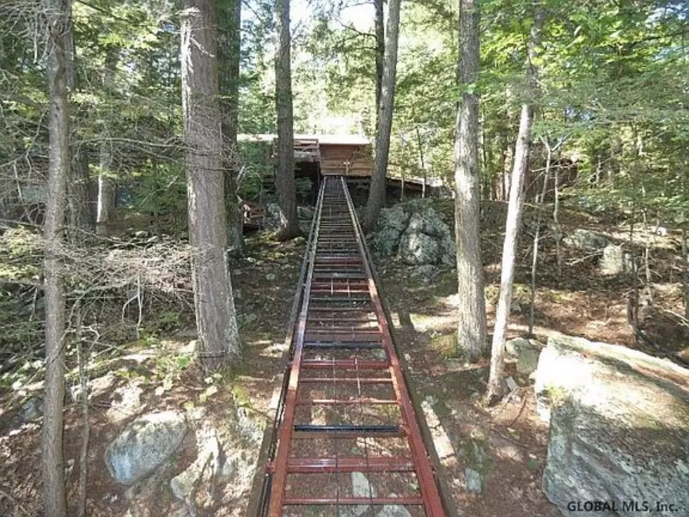 Unique Tram Takes You From Spectacular Log Home to Lake George Shore