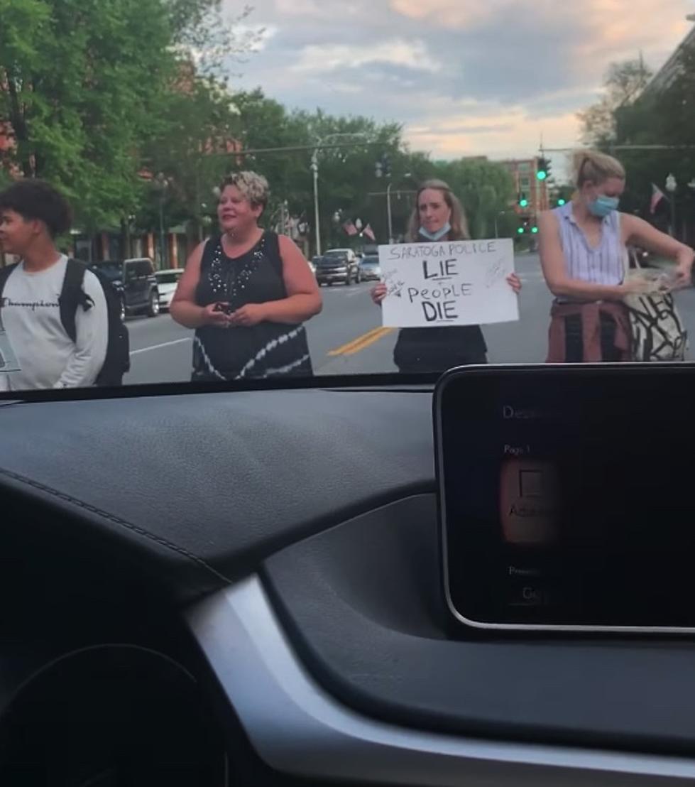 Videos From Saratoga Protest Show Man with Heart Condition Trapped in Car