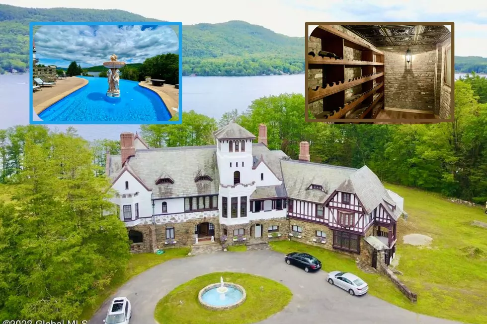 $23.5 Mil Historic Lake George Estate w/Intricate Woodwork & Stone Wine Cellar