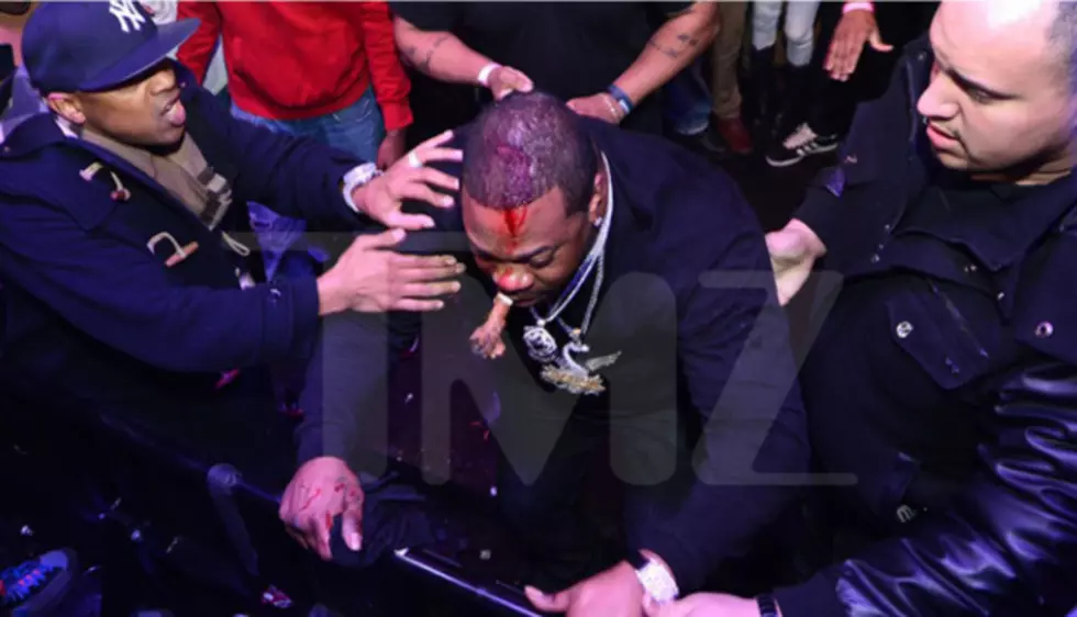 Busta Rhymes Gets Bloody Head Wound After Fall From Stage