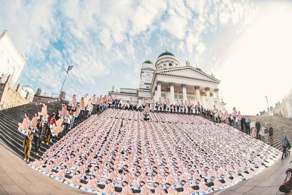 Thousands of Nicki Minaj Cardboard Cutouts Surround Cathedral in Finland