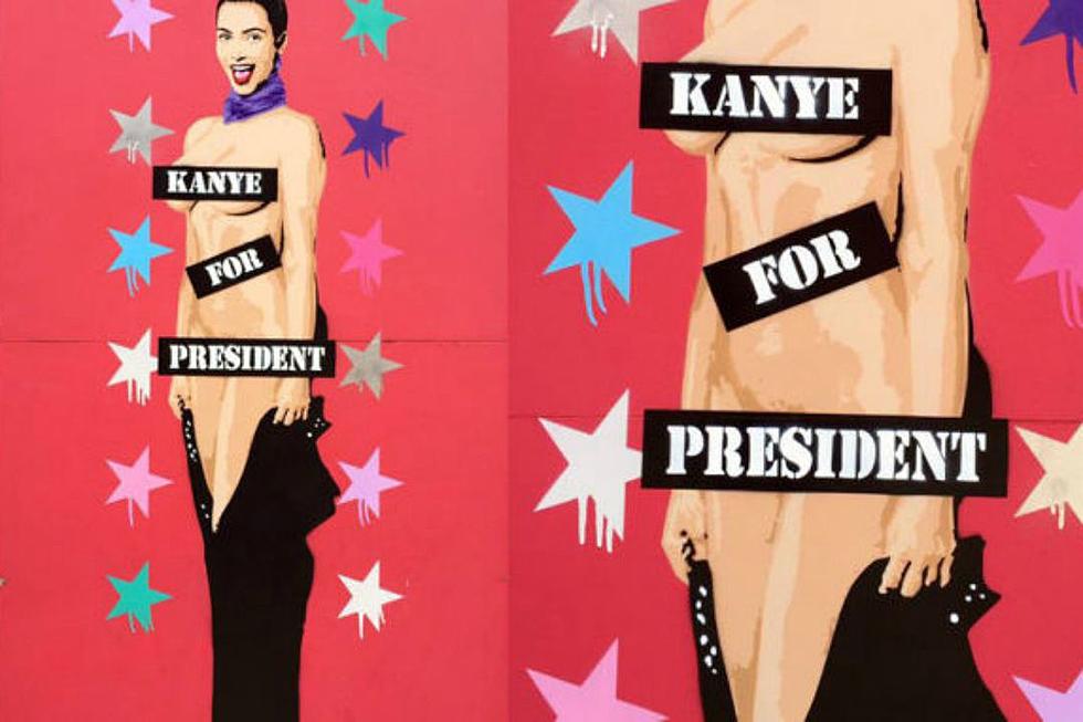 Street Artist Creates Mural of a Naked Kim Kardashian to Support Kanye West’s 2020 Presidential Run