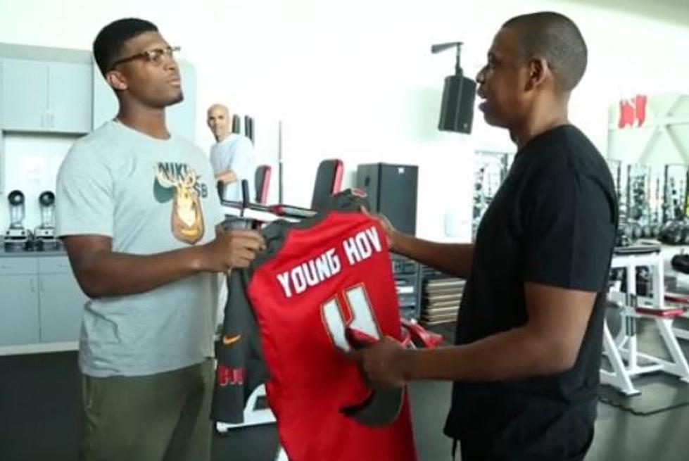 Jay Z Receives &#8216;Young Hov&#8217; Jersey From Jameis Winston