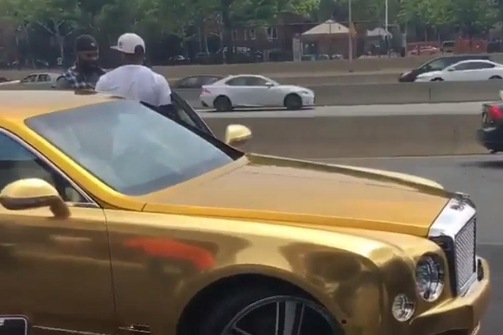 50 Cent’s Gold Bentley Makes an Appearance in Brooklyn