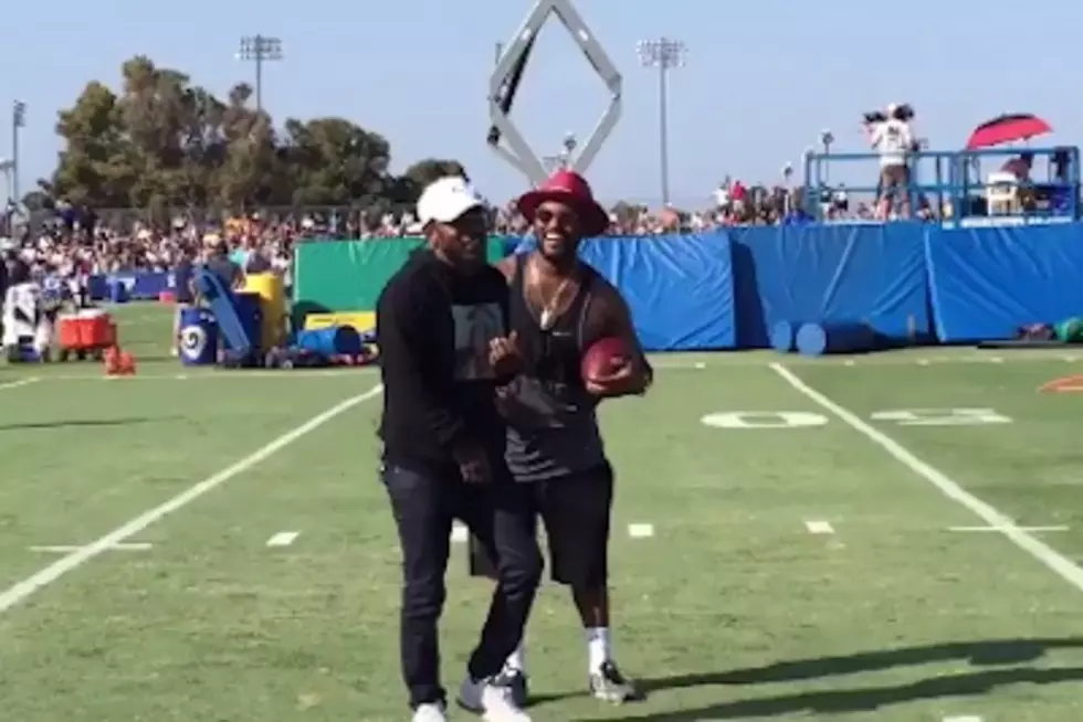 Kendrick Lamar and Schoolboy Q Practice With the NFL's Los Angeles Rams