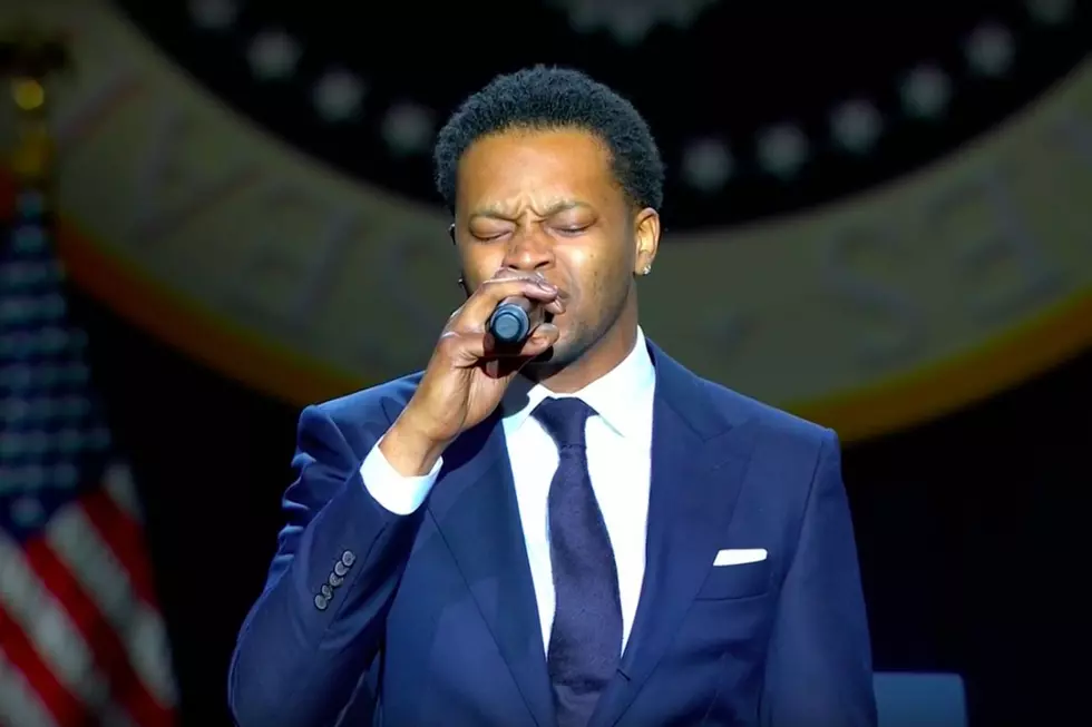 BJ The Chicago Kid Sings the National Anthem at President Obama’s Farewell Speech