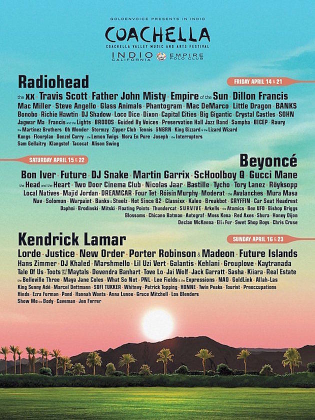 Kendrick Lamar, Travis Scott, Future and More to Perform at 2017 Coachella