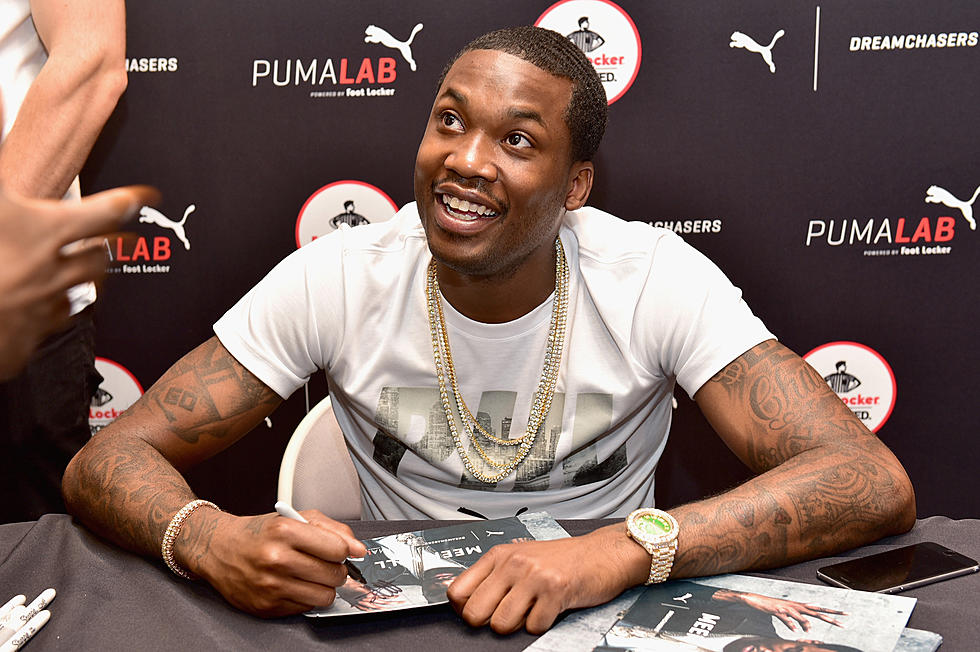 Meek Mill Shares Video of Himself Falling Down the Stairs at His Mom’s Crib