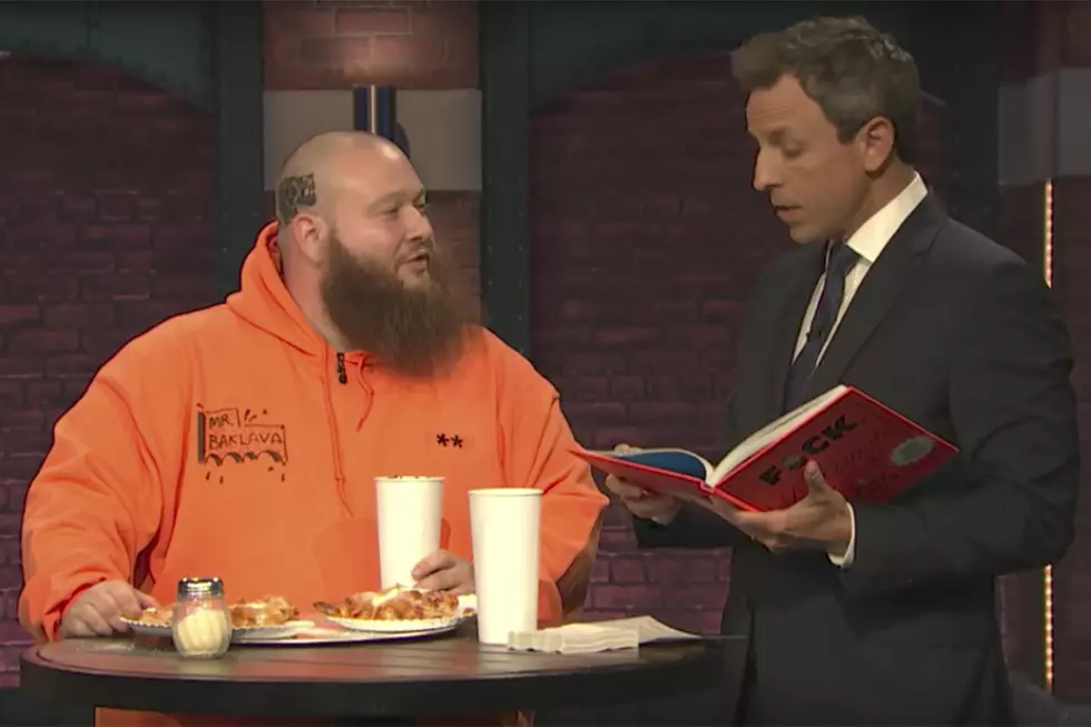Action Bronson Gives Seth Meyers a Taste of Baked Ziti Pizza