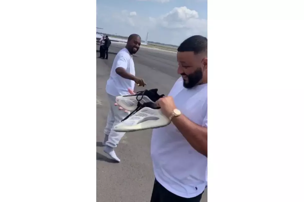 Kanye West Gives DJ Khaled Pair of Yeezys Off His Feet: Watch