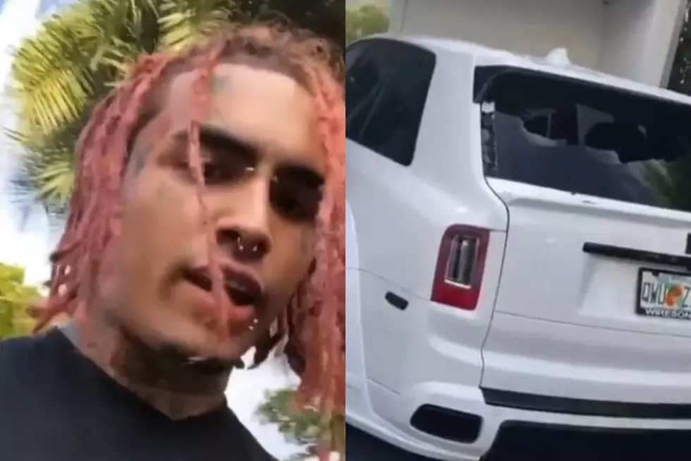 Lil Pump Goes Off After Getting Windows Busted Out on His Rolls-Royce SUV – Watch