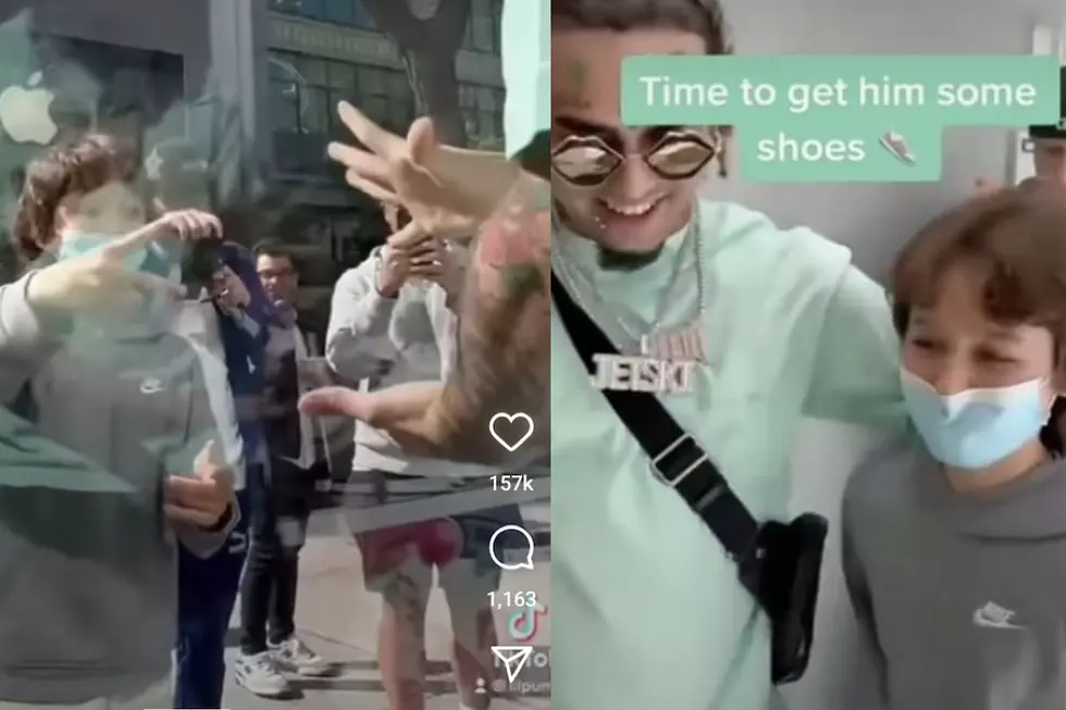 Lil Pump Buys Fan Sneakers After Losing in Rock Paper Scissors