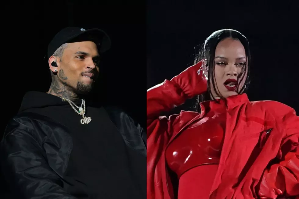 Chris Brown Appears to Congratulate Rihanna Following Super Bowl Halftime Show Performance