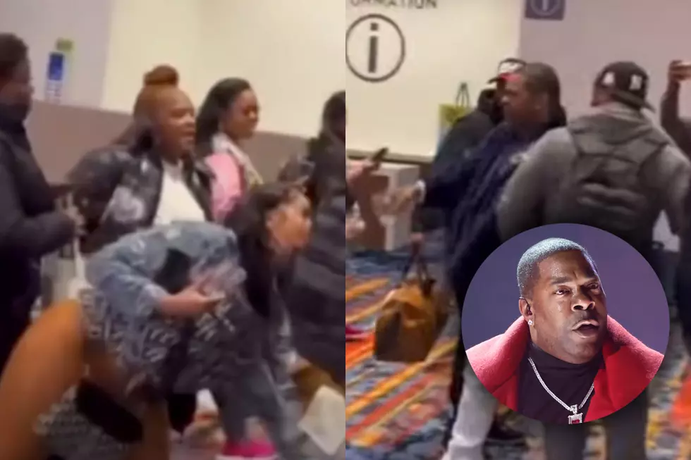 Busta Throws Drink at Woman