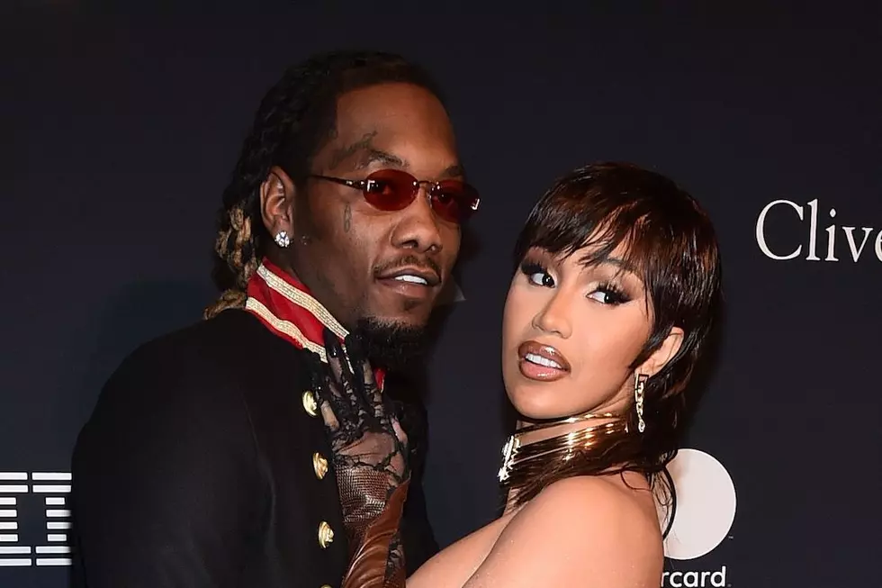 Cardi Licks Offset's Mouth at Grammy Party