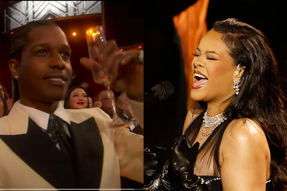 ASAP Rocky Toasts Rihanna at the Oscars