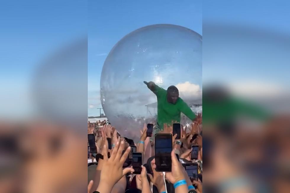 Akon Crowd-Surfs Inside Bubble During Performance