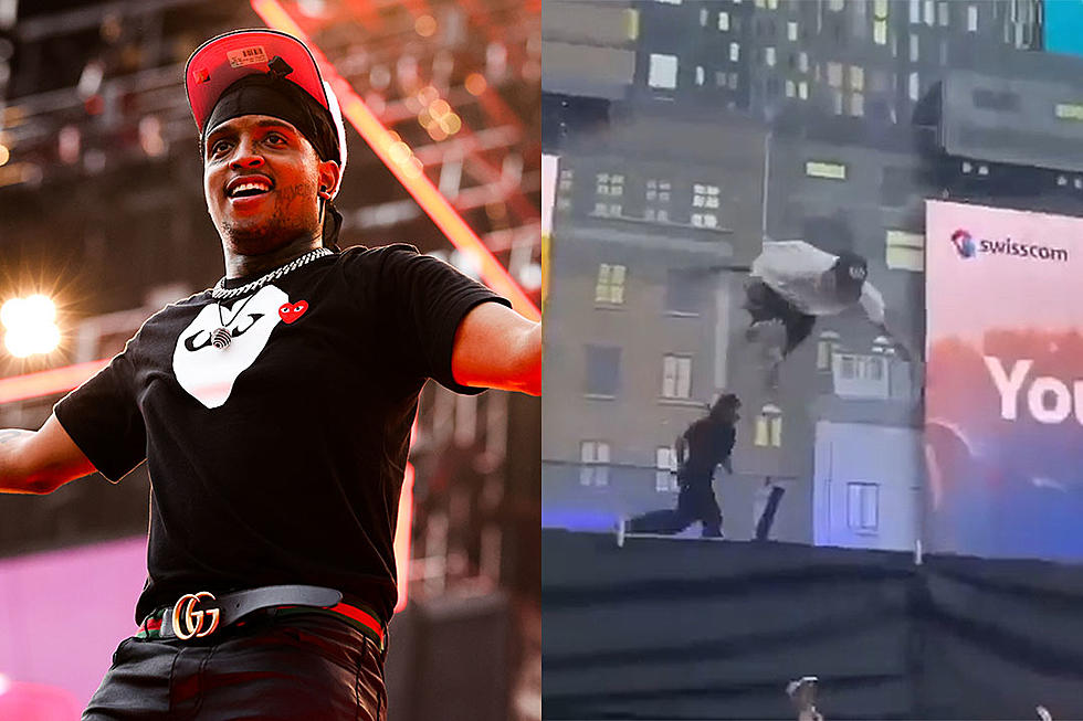 Ski Mask The Slump God Fan Dives Headfirst Off Very High Stage, No One Catches Him