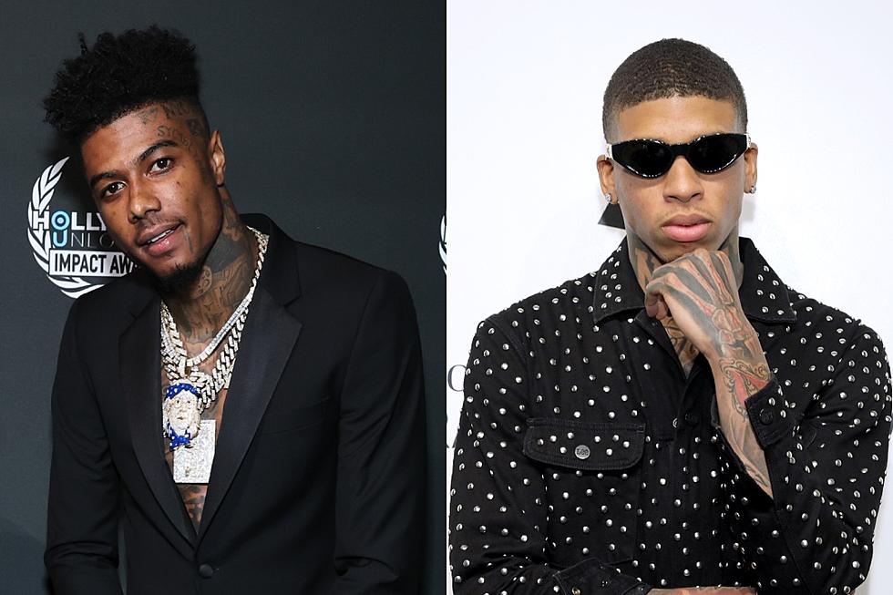 Blueface and NLE Choppa Trade Shots 