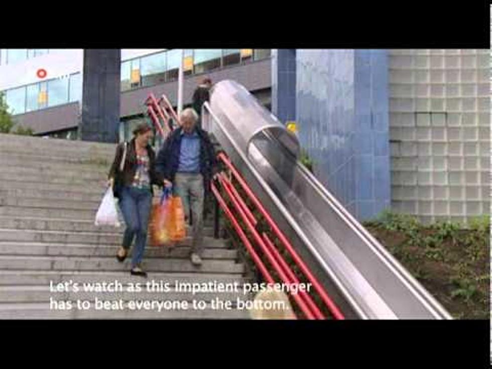 Dutch Transit Authority Install Slide Next to Stairs