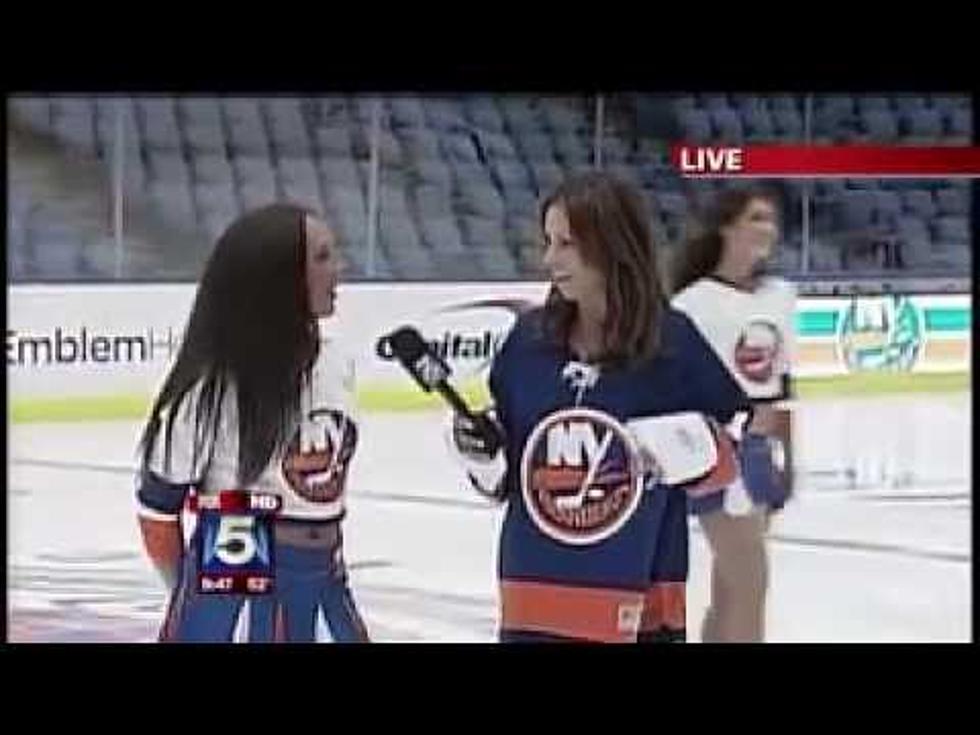 Ice Cheerleader Falls On Her Ass On Live TV