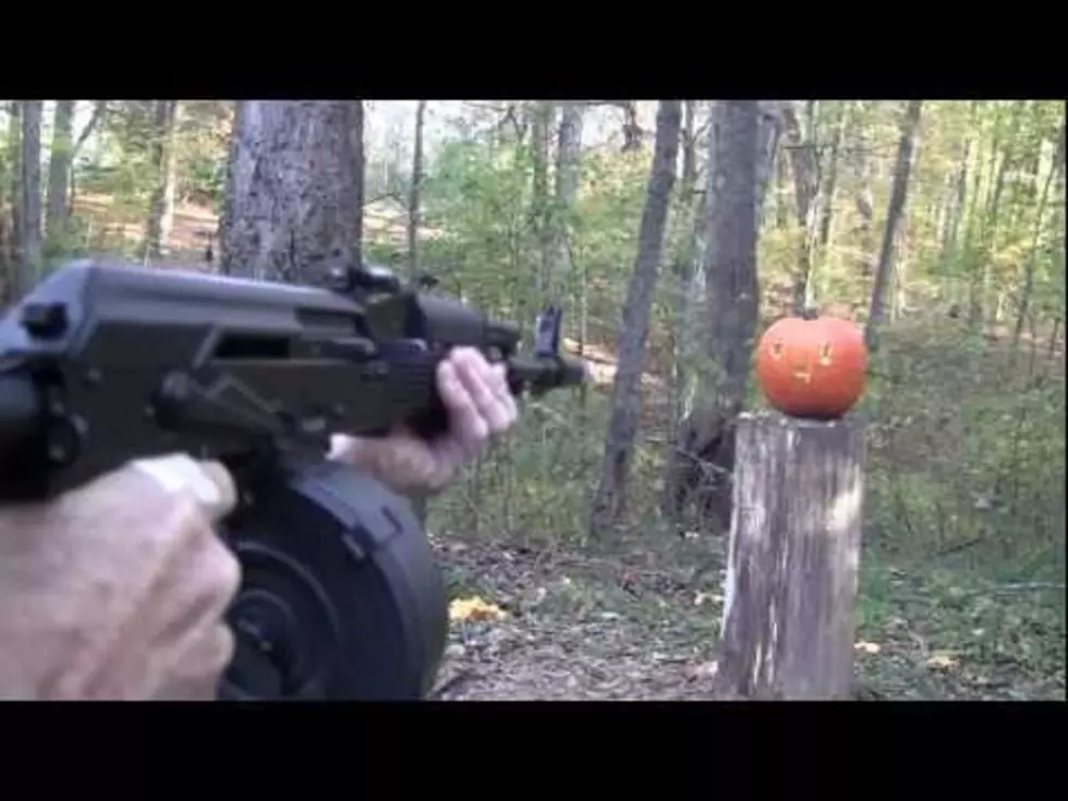 Pumpkin Carving With A Magazine-Fed AK