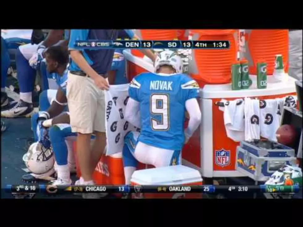 Chargers Kicker Pees On Sideline