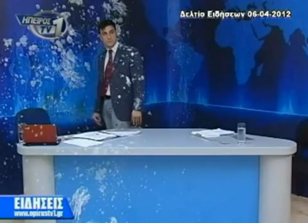 Greek TV Host Pelted With Eggs and Yogurt