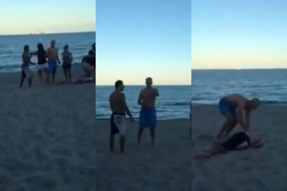 Young Punk Knocked Out By Old Man At The Beach [VIDEO]